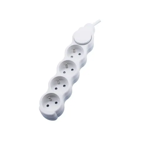 Przedłużacz 4 gniazda Na 4x 2p+z 1.0mm2 x 5m z wyłącznikiem; S-B04-NA4GW5M BEMKO