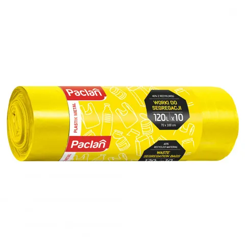 Paclan - żółte worki do segregacji odpadów 120l - 10 szt