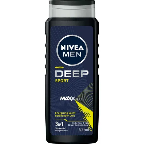 NIVEA MEN Żel pod prysznic 3w1 DEEP SPORT, 500 ml