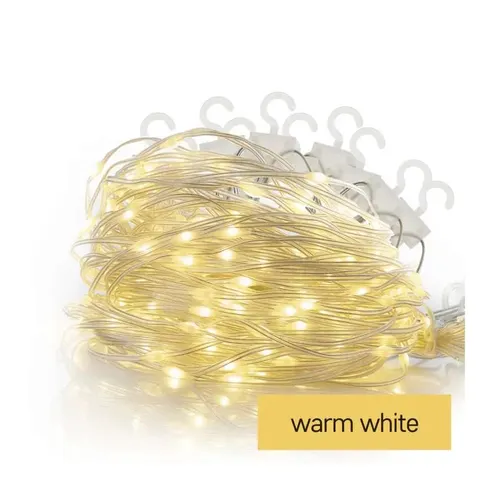 Dekoracje - 100 LED kurtyna drop łezki 2,9m ciepła biel, 8 programów, IP44; D3CW02, EMOS