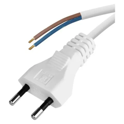 Przewód przyłączeniowy PVC 2×0,75mm, 2m biały