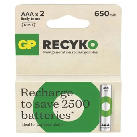 Akumulatorek ReCyko 650 AAA (HR03) 2PP /*MPP, 2szt; B25162, GP BATTERIES