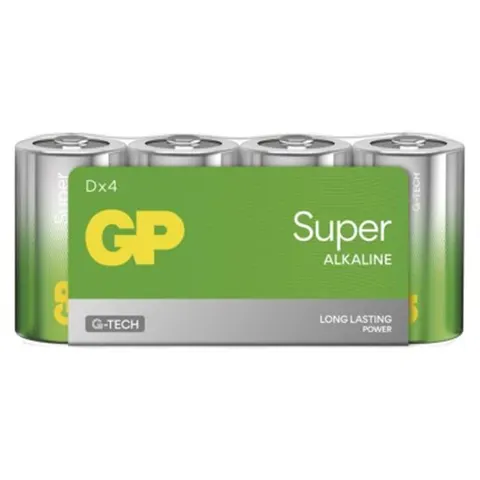 Bateria alkaliczna SUPER D (LR20) 4SH, 4szt; B01404, GP BATTERIES