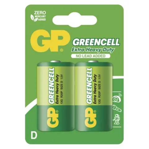 Bateria cynkowa GREENCELL D (R20) 2BL, 2szt; B1241, GP BATTERIES