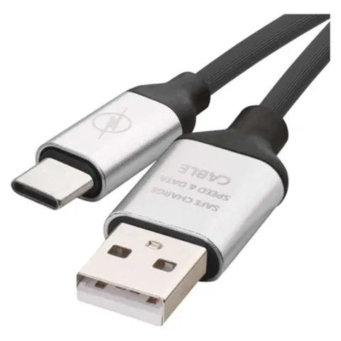Kabel USB 2.0, wtyk A - C, ładowanie, transmisja danych, 1 m, czarny