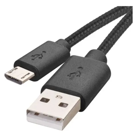 Kabel USB 2.0, wtyk A - micro B, ładowanie, transmisja danych, 2 m, czarny
