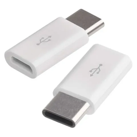 Adapter micro USB 2.0, gniazdo B - wtyk C, biały, 2 sztuki