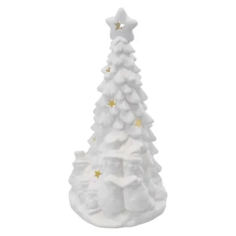 Dekoracje - 4 LED choinka ceramiczna 33,5 cm 2x AA, ciepła biel, IP20