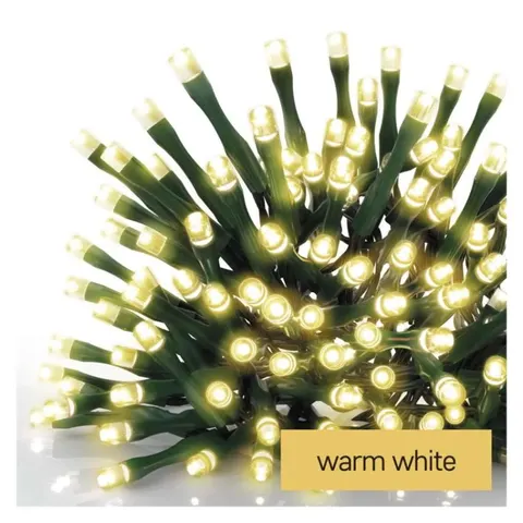 Lampki świąteczne Classic, kurtyna sople 200 LED 3,6m, ciepła biel, zielony przew., 8 programów, IP44; D4CW01 EMOS