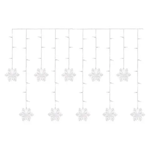 Dekoracje - 60 LED sople śnieżynki 135x50 cm zimna biel, IP20 Emos
