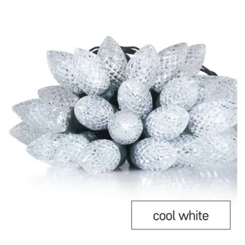 Lampki choinkowe LED Classic Chain, szyszki, 50 LED 9,8m, zimna biel, zielony, IP44 Emos