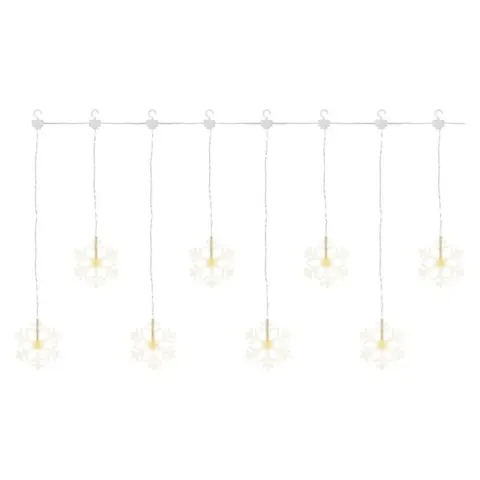 Dekoracje - 8 LED sople śnieżynki 45x84 cm ciepła biel, IP44 Emos