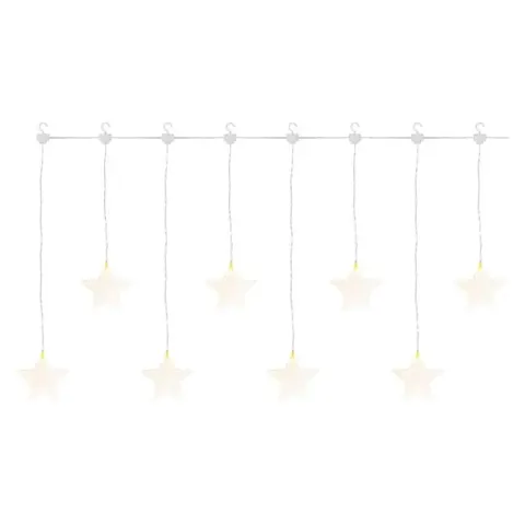 Dekoracje - 8 LED sople gwiazdki 45x84 cm ciepła biel, IP44, timer Emos