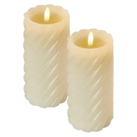Świece woskowe 17 cm 2x AAA, ciepła biel, IP20, 2 szt, timer