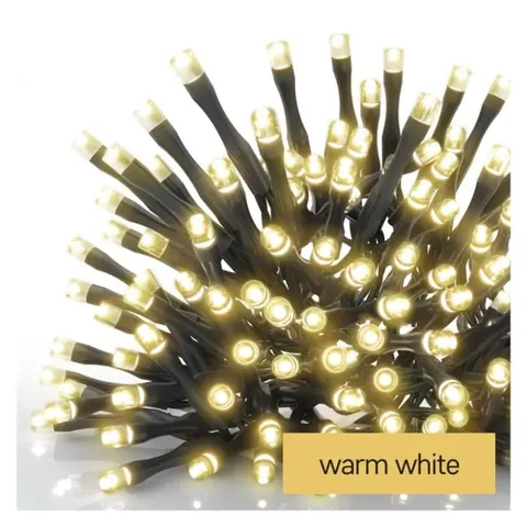 Lampki choinkowe Classic 40 LED 2,8m 3x AA, ciepła biel, czarny, IP44, timer; D4FW01, EMOS