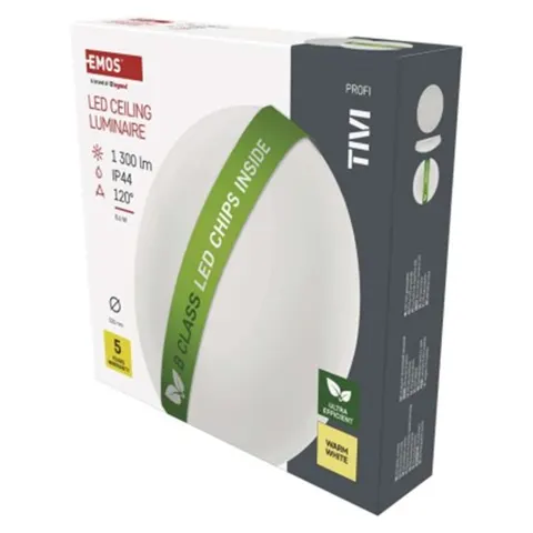 Oprawa sufitowa LED TIVI, B CLASS, okrągła biała 8,6W, IP44, Ciepła biel