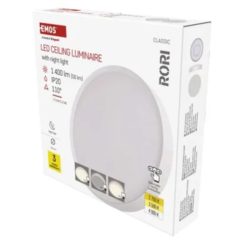 Panel LED natynkowy RORI okrągły, biały, 17W, CCT