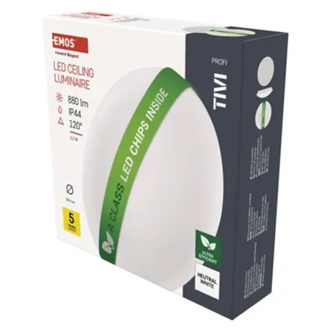 Oprawa sufitowa LED TIVI, A CLASS, okrągła biała 5,2W, IP44, Neutralna biel