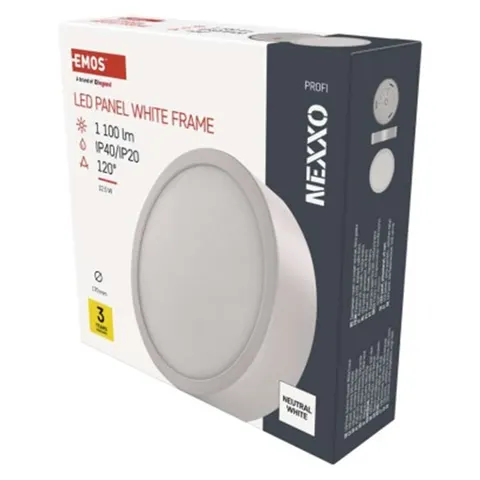 Panel LED natynkowy NEXXO, okrągły, biały, 12,5W, Neutralna biel