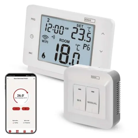 Inteligentny termostat pokojowy, bezprzewodowy, GoSmart z WiFi, P56211
