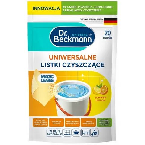 DR BECKMANN MAGIC LEAVES Uniwersalne listki czyszczące LEMON, 20 szt