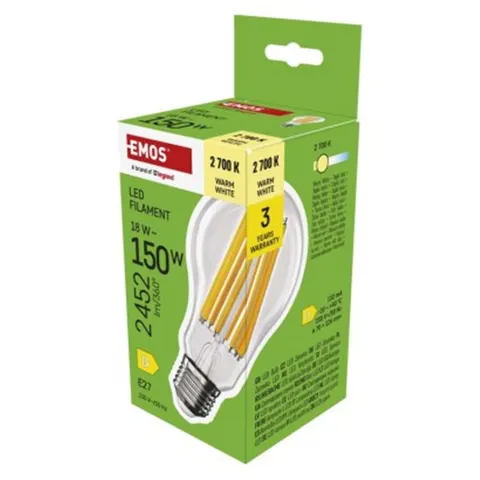 Żarówka LED Filament A70 / E27 / 18 W (150 W) / 2452 lm / ciepła biel