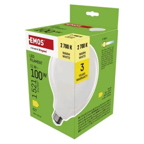 Żarówka LED Filament G125 / E27 / 11 W (100 W) / 1521 lm / ciepła biel