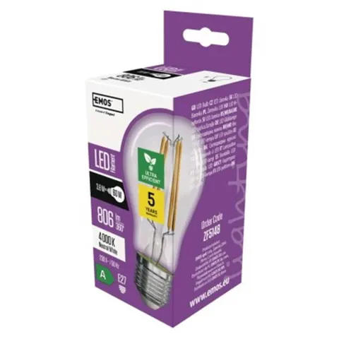 Żarówka LED Filament A60 A CLASS/ E27 / 3,8 W (60 W) / 806 lm / neutralna biel