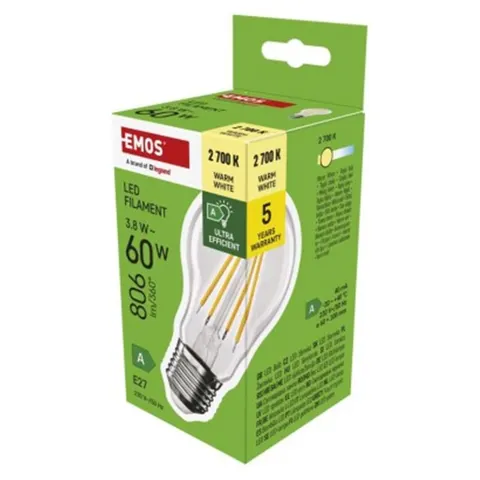 Żarówka LED Filament A60 A CLASS/ E27 / 3,8 W (60 W) / 806 lm / ciepła biel