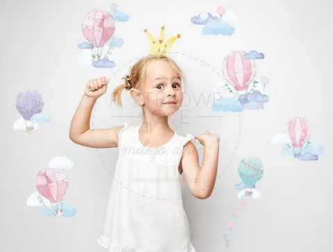 Naklejka na ścianę - balony różowe