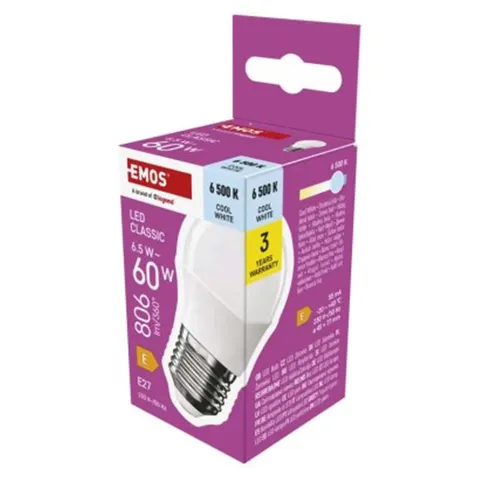 Żarówka LED Classic Mini Globe / E27 / 6,5 W (60 W) / 806 lm / zimna biel