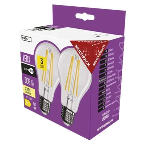 Żarówka LED E27 A60 5,9W (60W) 806lm 2700K ciepła biel Filament; ZF5140.2, EMOS