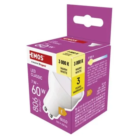 Żarówka LED Classic MR16 / GU10 / 7 W (60 W) / 806 lm / ciepła biel