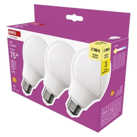 Żarówka LED Classic A60 / E27 / 9,5 W (75 W) / 1055 lm / ciepła biel