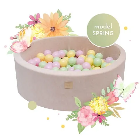 Suchy basen Velvet Spring + 250 piłek - gotowy zestaw MeowBaby