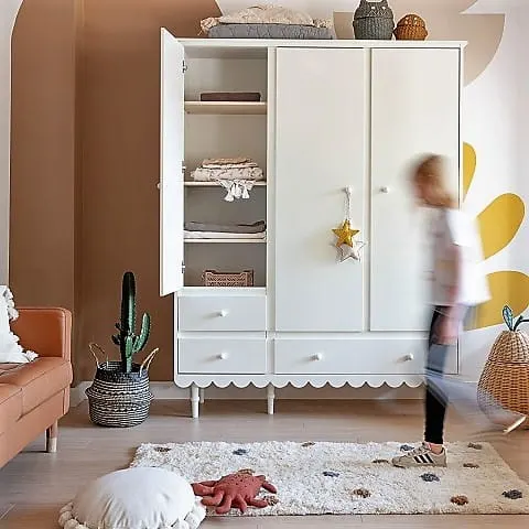 Szafa Babushka trzydrzwiowa biała dziecięca