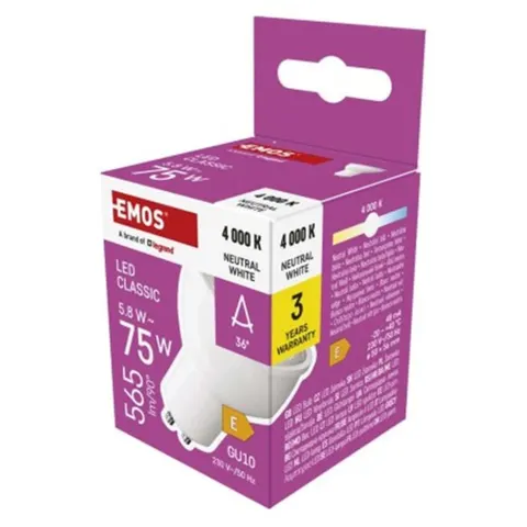 Żarówka LED Classic MR16 / GU10 / 5,8 W (75 W) / 565 lm / neutralna biel