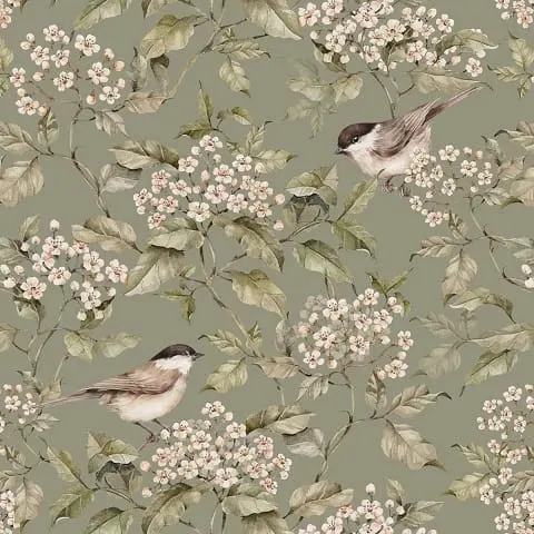 Tapeta dziecięca Birds and Green Spring ptaszki