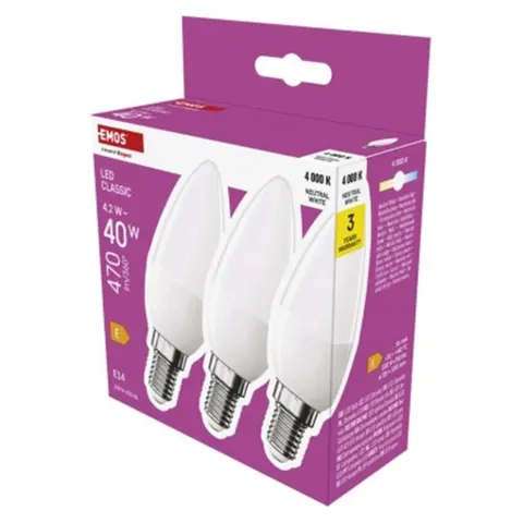 Żarówka LED Classic świeczka / E14 / 4,2 W (40 W) / 470 lm / neutralna biel
