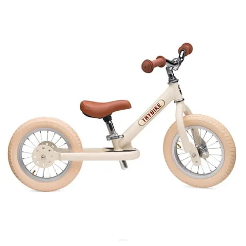 Rowerek trójkołowy biegowy 2w1 kremowy matowy Trybike