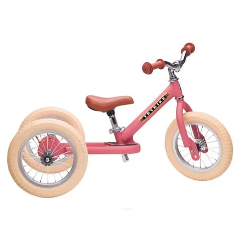 Rowerek trójkołowy biegowy 2w1 różowy matowy Trybike