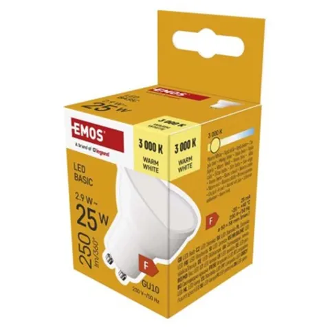 Żarówka LED Basic MR16 / GU10 / 2,9 W (25 W) / 250 lm / ciepła biel