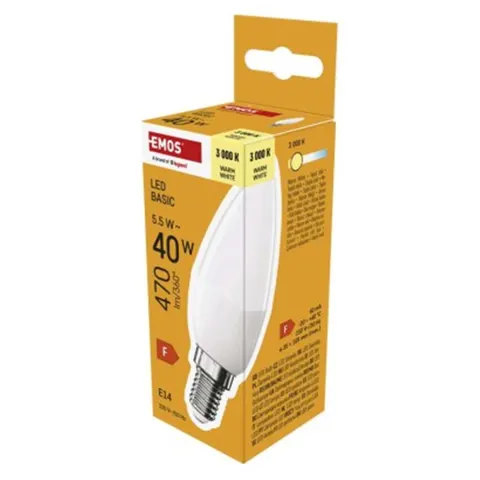 Żarówka LED Basic świeczka / E14 / 5,5 W (40 W) / 470 lm / 470 lm / Ciepła biel