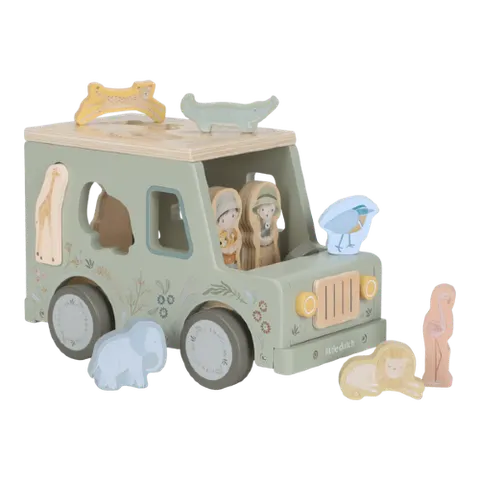 Drewniany samochód sorter Safari Friends FSC Little Dutch