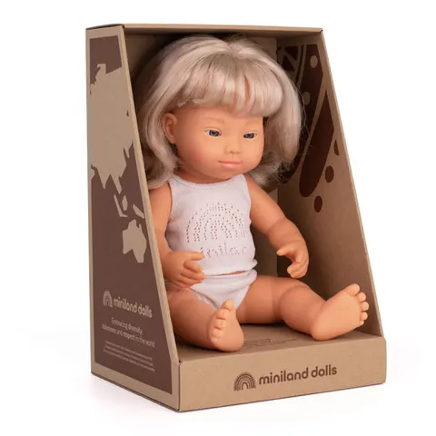 Lalka dziewczynka Europejka Blondynka DS 38cm Miniland Doll