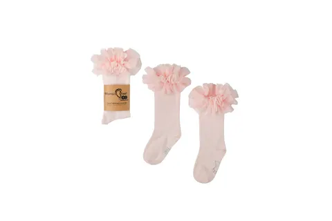 Podkolanówki z tiulem Tutu - Pudrowy róż, Mama's Feet