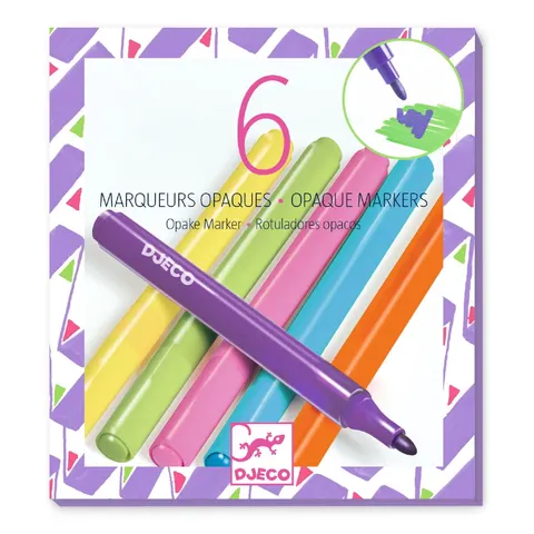 Matowe markery 6 szt. TĘCZA - Djeco
