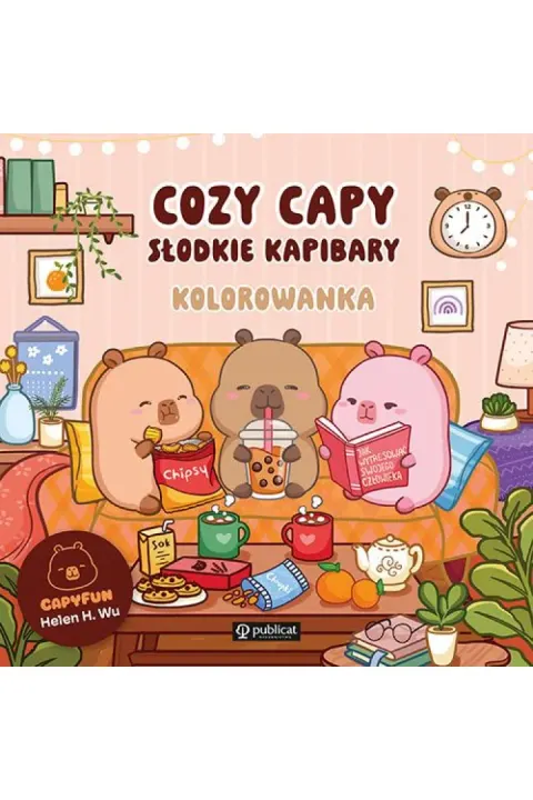 Cozy Capy. Słodkie kapibary. Kolorowanka