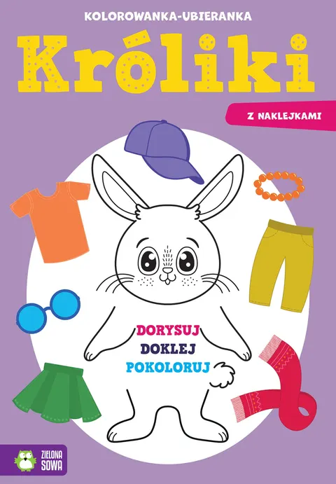 Króliki. Kolorowanka-ubieranka
