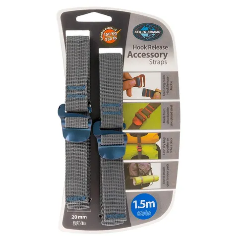Pasy Sea To Summit Accessory Strap with Hook Buckle 20mm Webbing 1.5m Blue